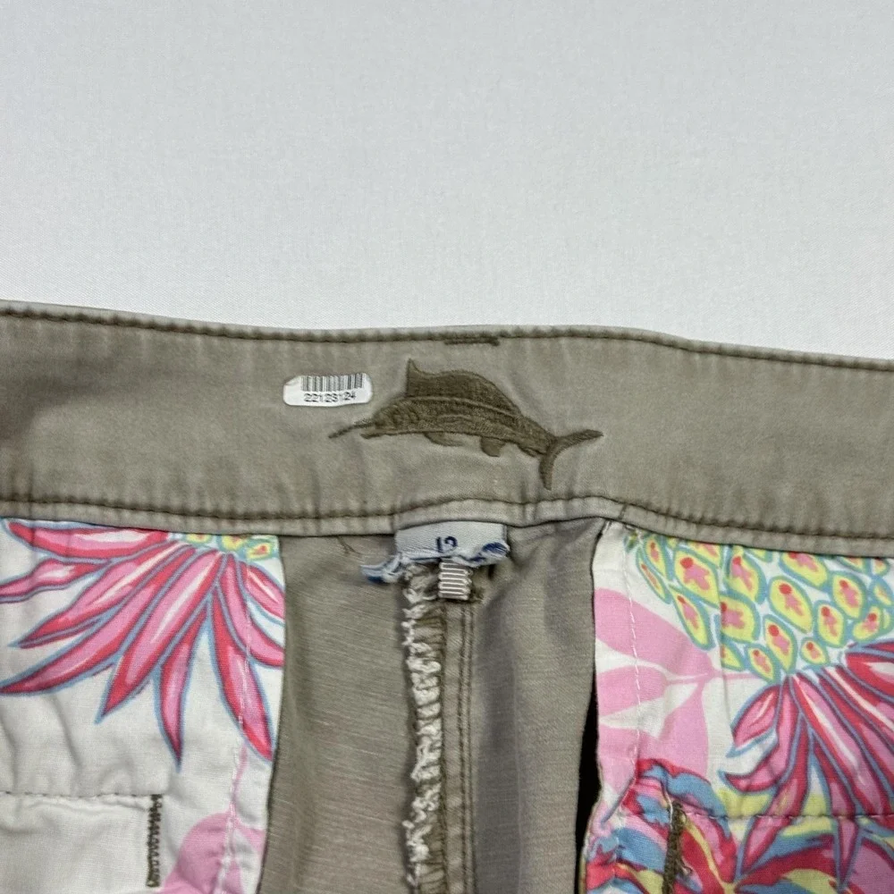 Tommy Bahama Pants Mens 12 Beige‎ Stretch Chino Tropical Lining Casual
